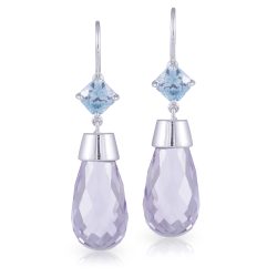 Blue Zircon Amethyst Drop