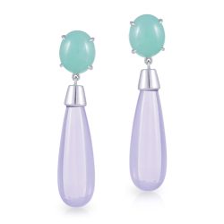 Jadite and Amethyst Drop Earrings