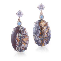 Pink Blue opal earrings