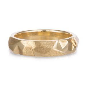 18ct Yellow Gold Polished/Matt finish Gents Band