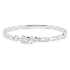 18ct White Gold Art Deco 'Empire' Diamond Bangle. TDW 1.07ct