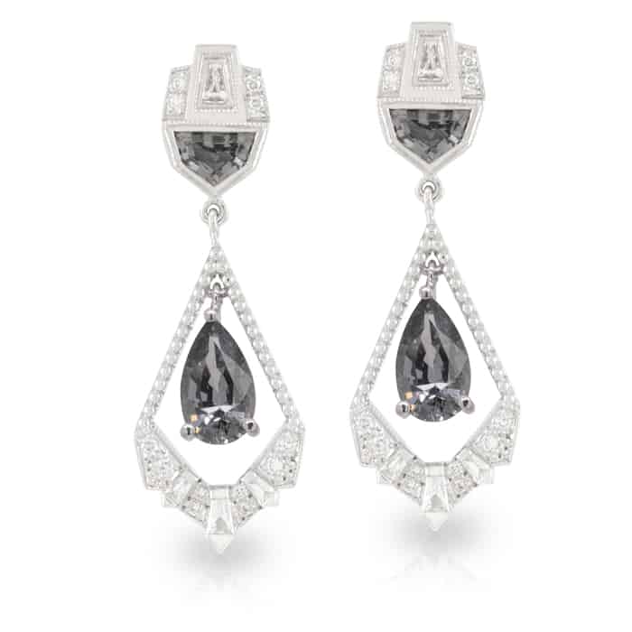 Stellar Earrings Grey Spinel